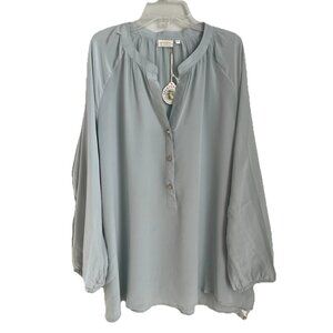 Spartina 449 Brighton Blue Cora Silk Blouse Long Sleeve NWT Women's
